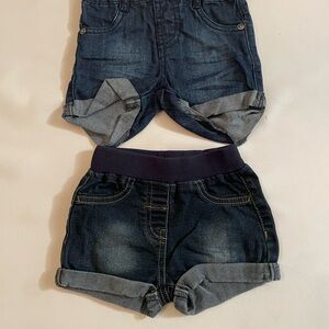 Two dark denim short for baby-Size 9 months
